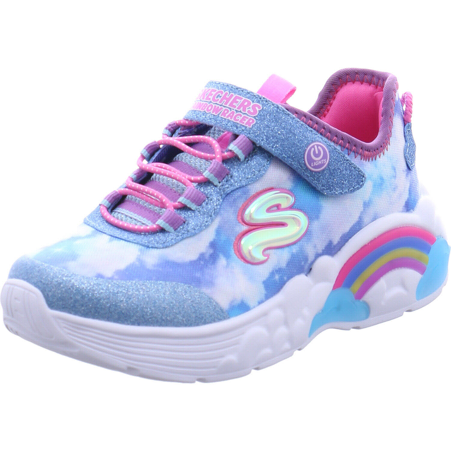 Skechers Sneaker low S Lights Rainbow Racer Blau/rosa für Mädchen