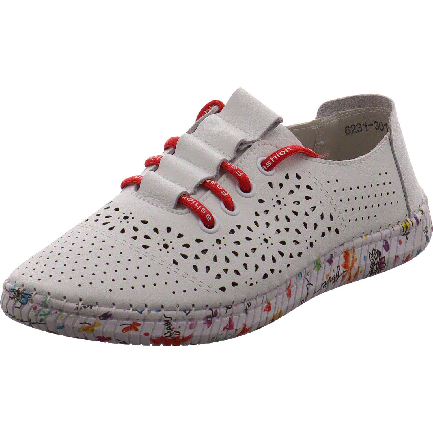 Cosmos Comfort Sneaker low Weiß/rot für Damen