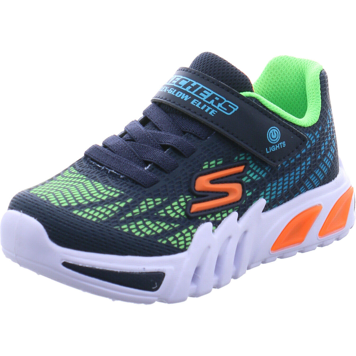 Skechers Sneaker low S Lights Flex Glow Elite Vorlo Blau/grün/orange für Jungen