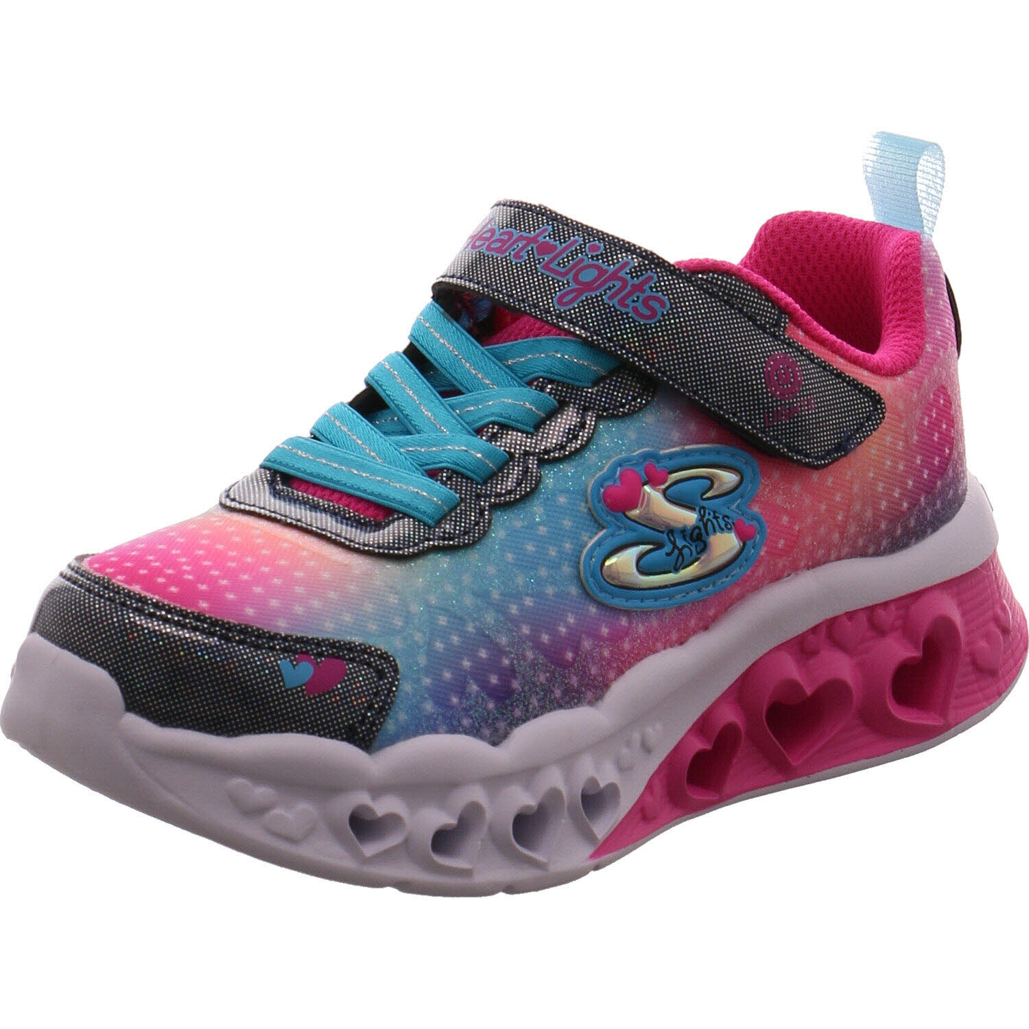 Skechers Sneaker low S Lights Flutter Heart Lights Simply Love Pink/blau/weiß für Mädchen
