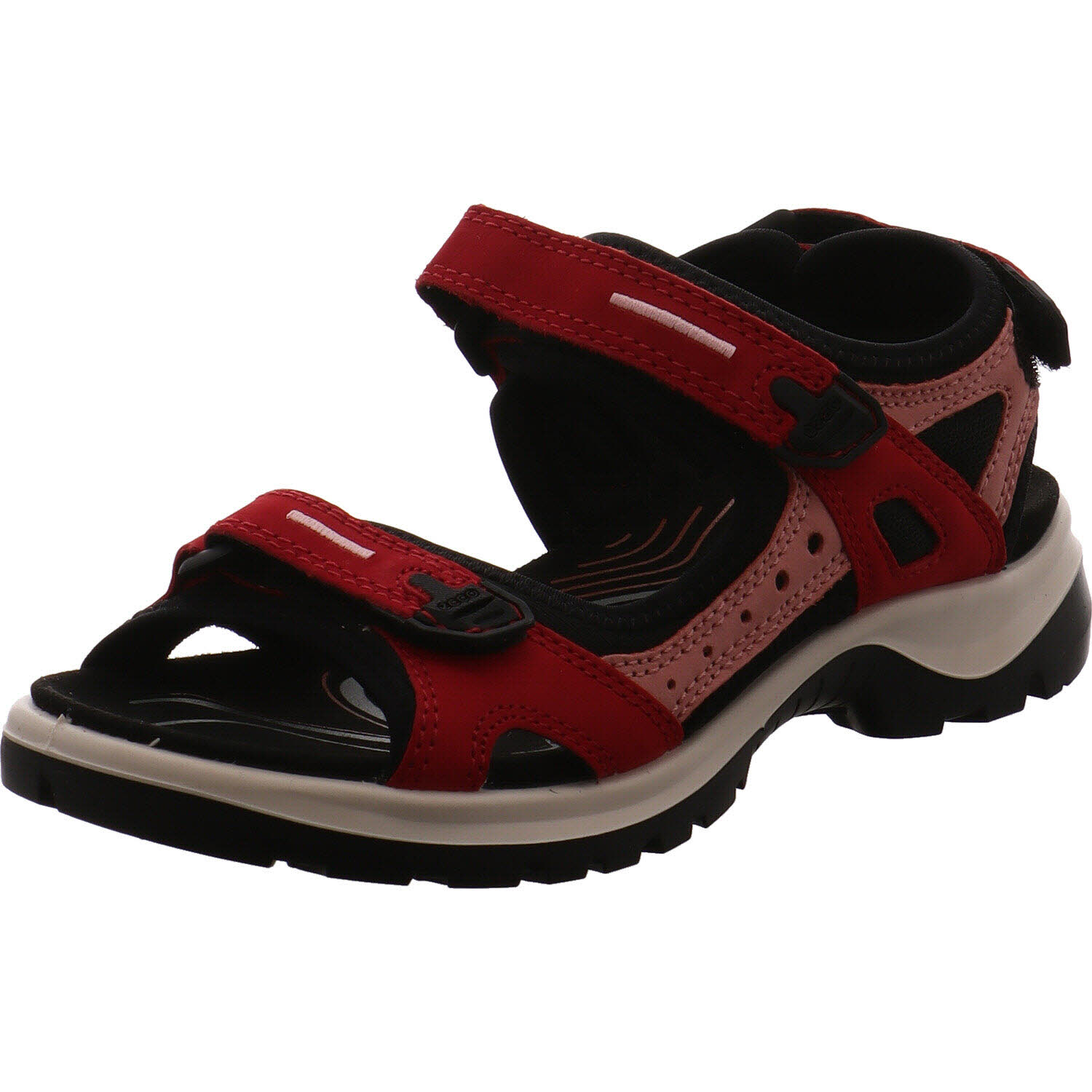 Ecco Trekking Schuh Yucatan Sandal Rot/schwarz für Damen