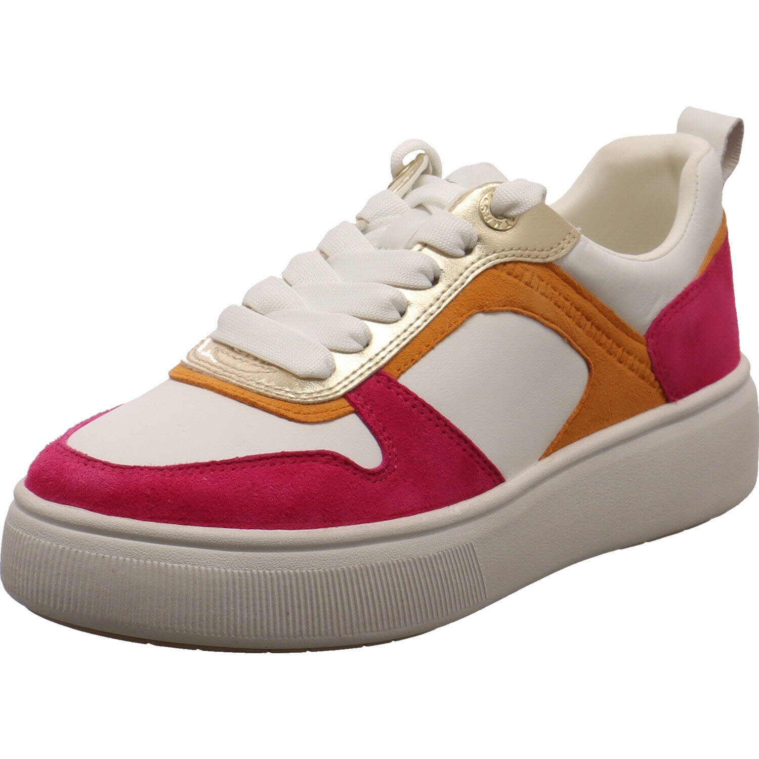 Tamaris Sneaker low Weiß/pink/orange für Damen