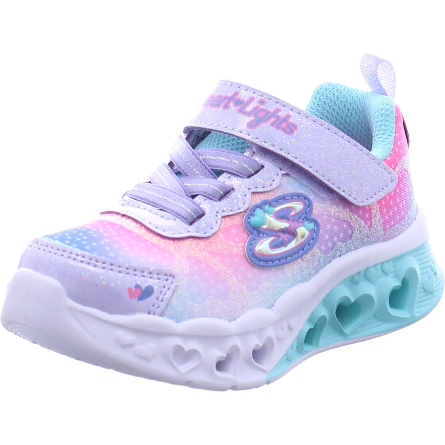 Skechers Sneaker low S Lights Flutter Heart Lights Simply Love Violett/türkis/rosa für Mädchen